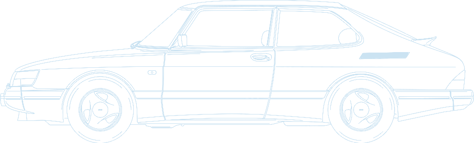 Classic Saab 900 Turbo line drawing